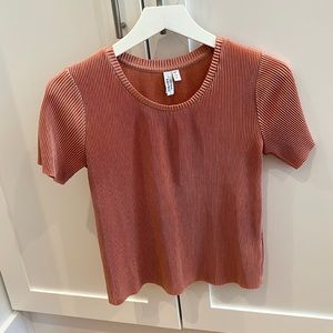 & Other Stories Millennial Pink ribbed shirt